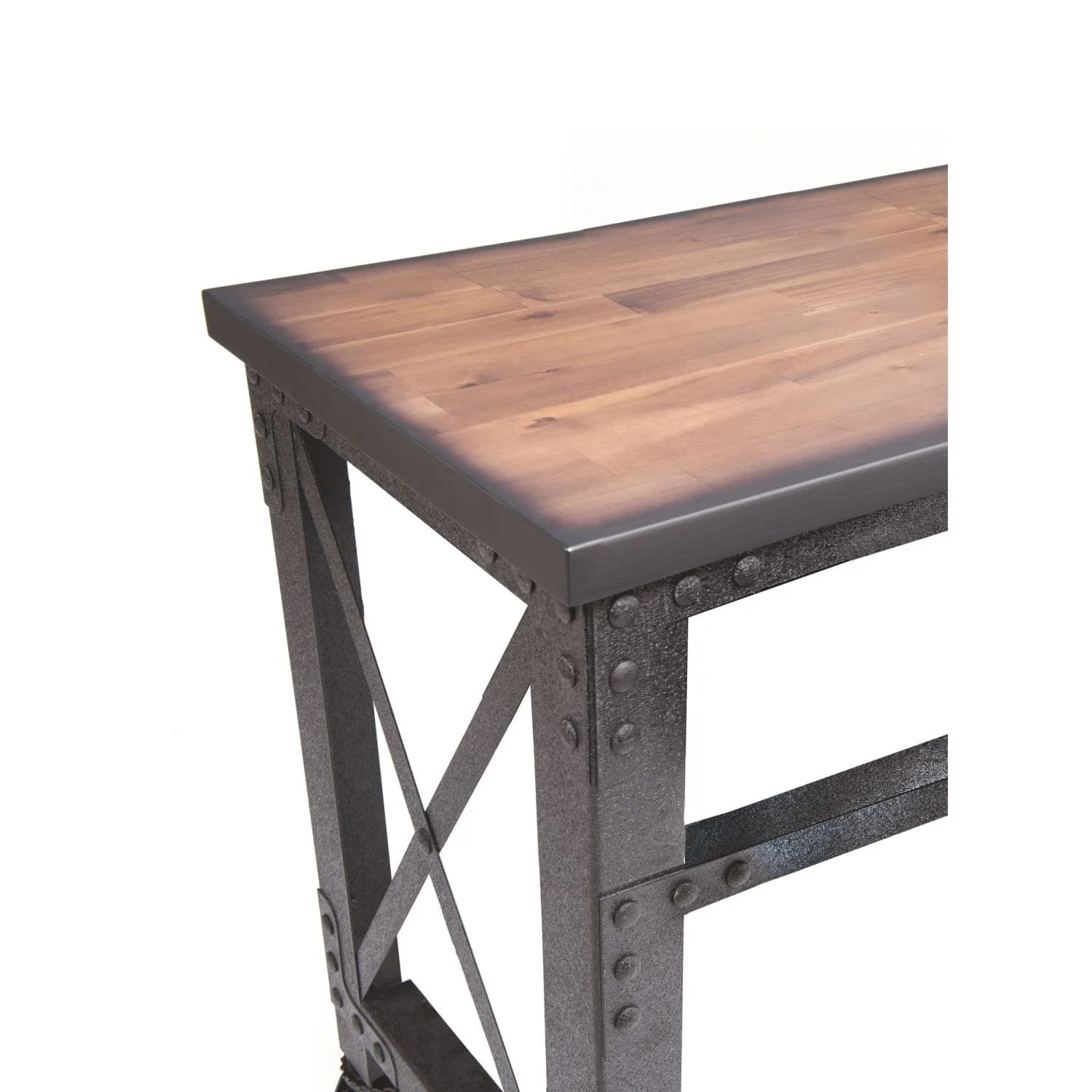 DuraMax | 72 In. x 24 In. Rolling Industrial Worktable Desk With Solid Wood Top