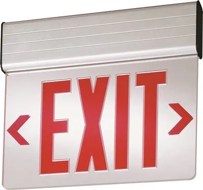 Edg Led Surface Mount Edge-Lit Exit Sign Red