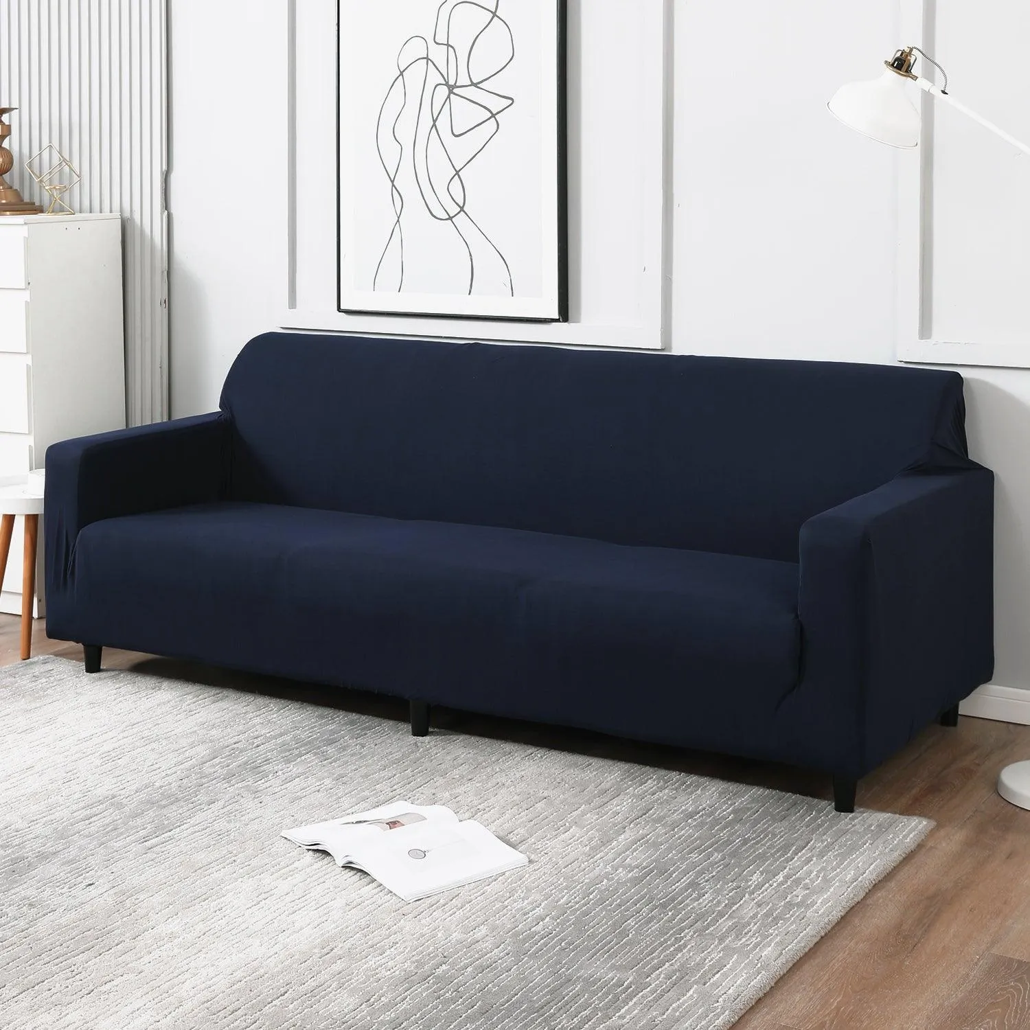 Elastic Stretchable Sofa Cover, Space Blue