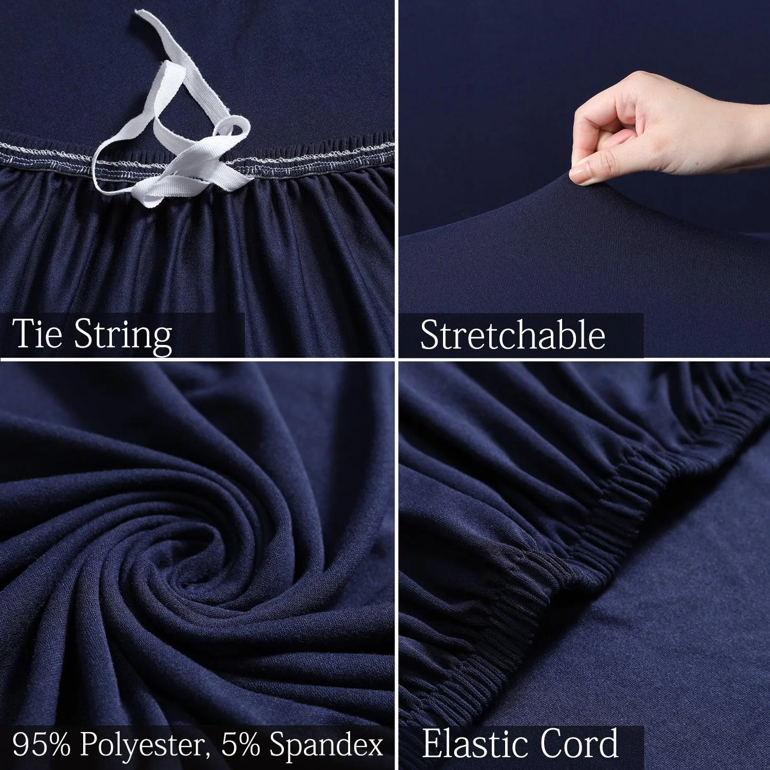 Elastic Stretchable Sofa Cover, Space Blue