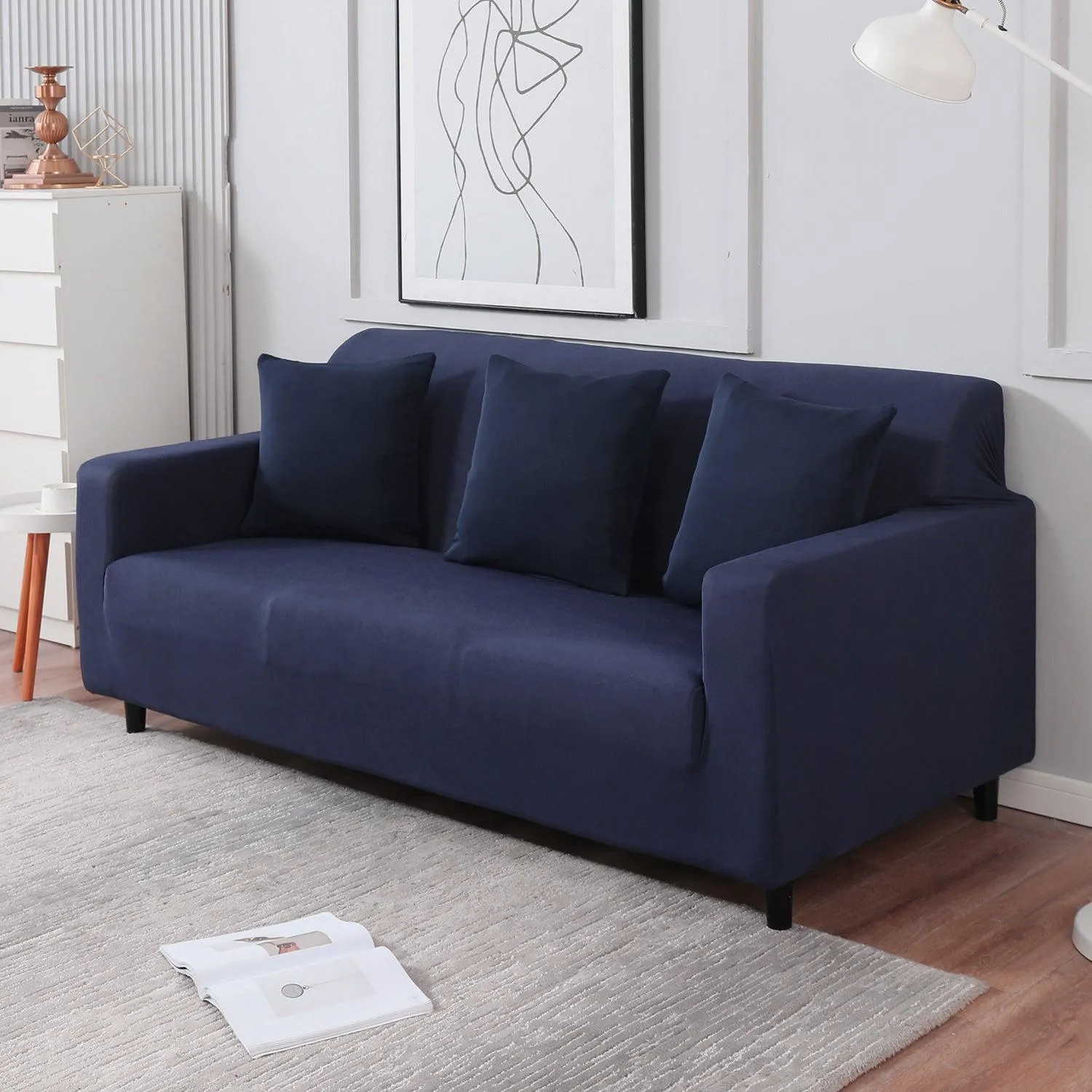 Elastic Stretchable Sofa Cover, Space Blue