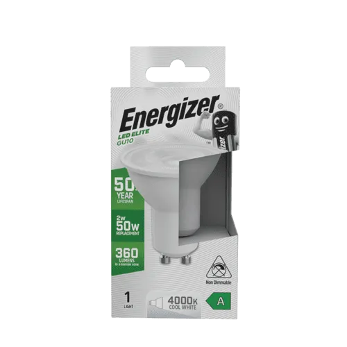 Energizer GU10 Spot LED Bulb - 2w - 4000K- 360lm