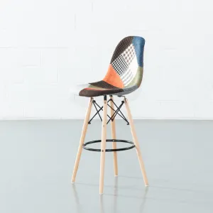 ESSEN - Multicolour Fabric Patchwork Stool