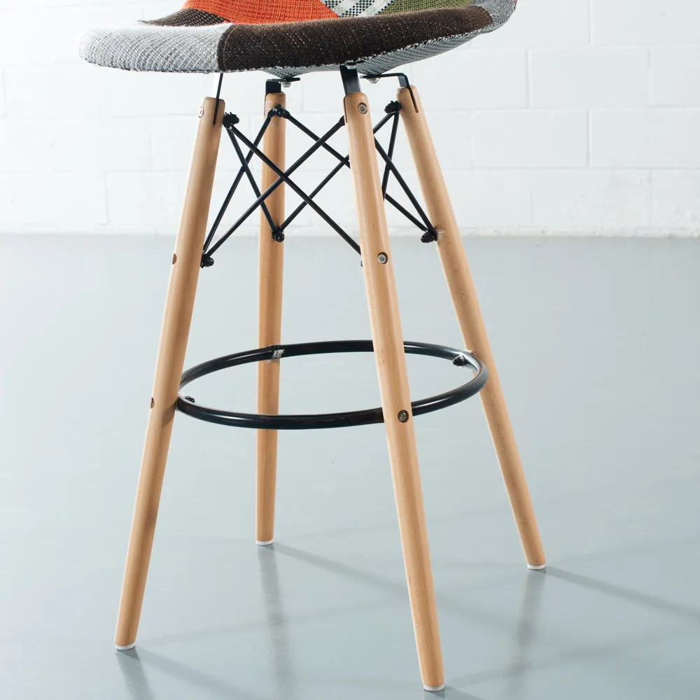 ESSEN - Multicolour Fabric Patchwork Stool