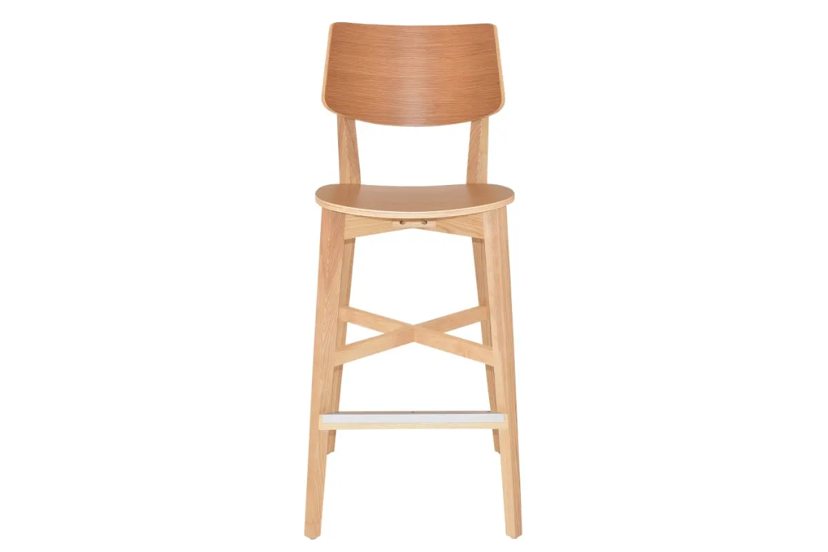 EZ Hospitality Phoenix Cafe and Bar Timber Stool - 760mm Seat Height