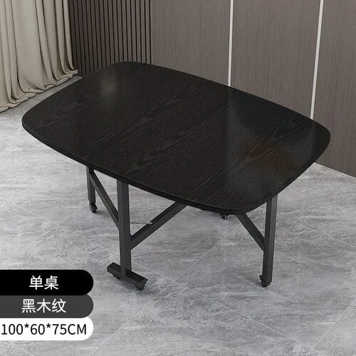 Foldable Metal Black Dining Table