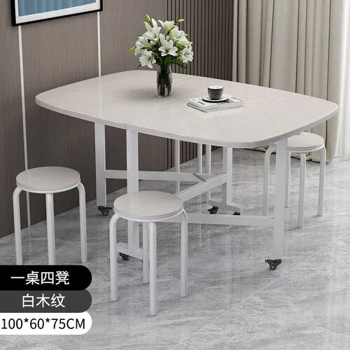 Foldable Metal Black Dining Table