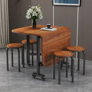 Foldable Metal Black Dining Table