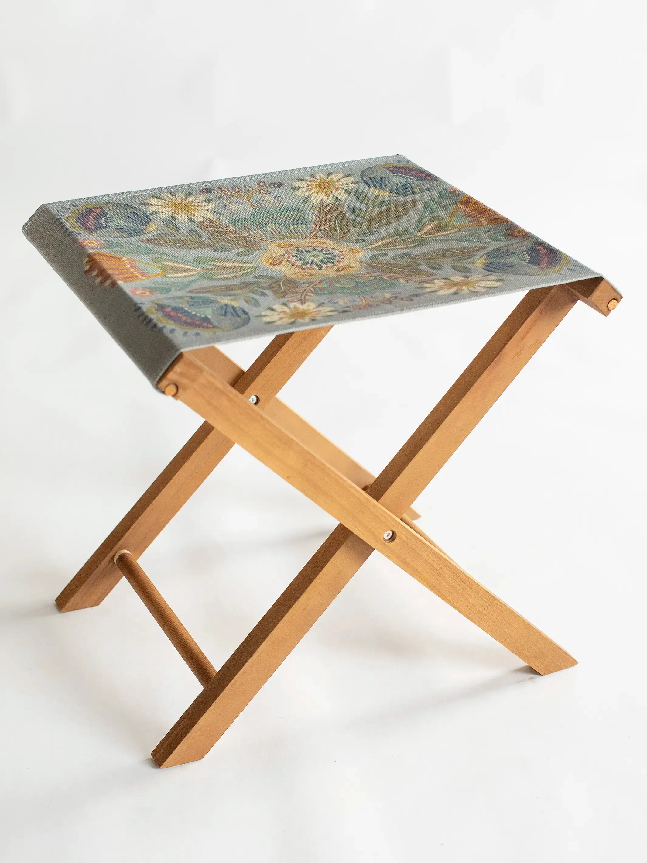 Folding Stool / Luggage Rack - Mandala Folk Garden