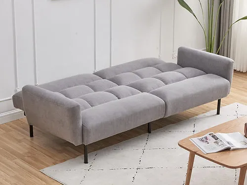 GreyFlex Sleeper Sofa: Split-Back, Memory Foam Comfort, Detachable Arms & Steel Legs