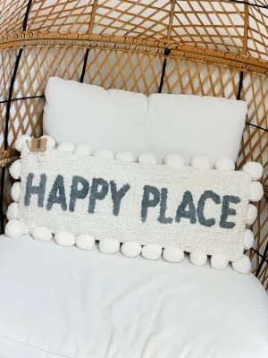 'Happy Place' Tufted Long Pillow by Mud Pie