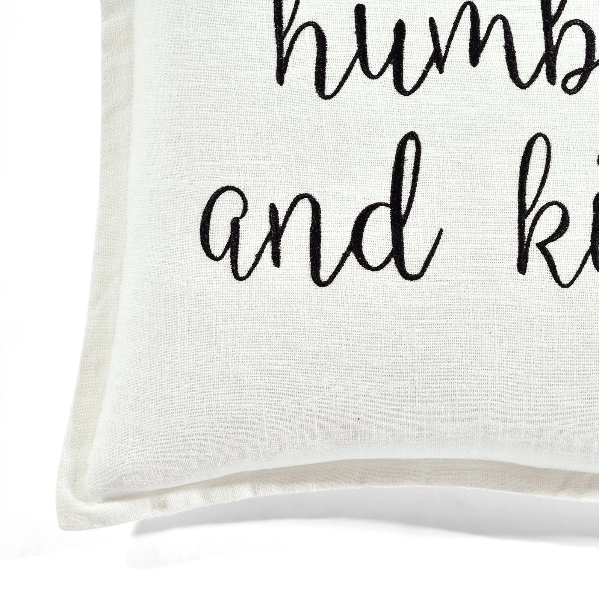 Humble and Kind Script Decorative Throw Pillow Cover