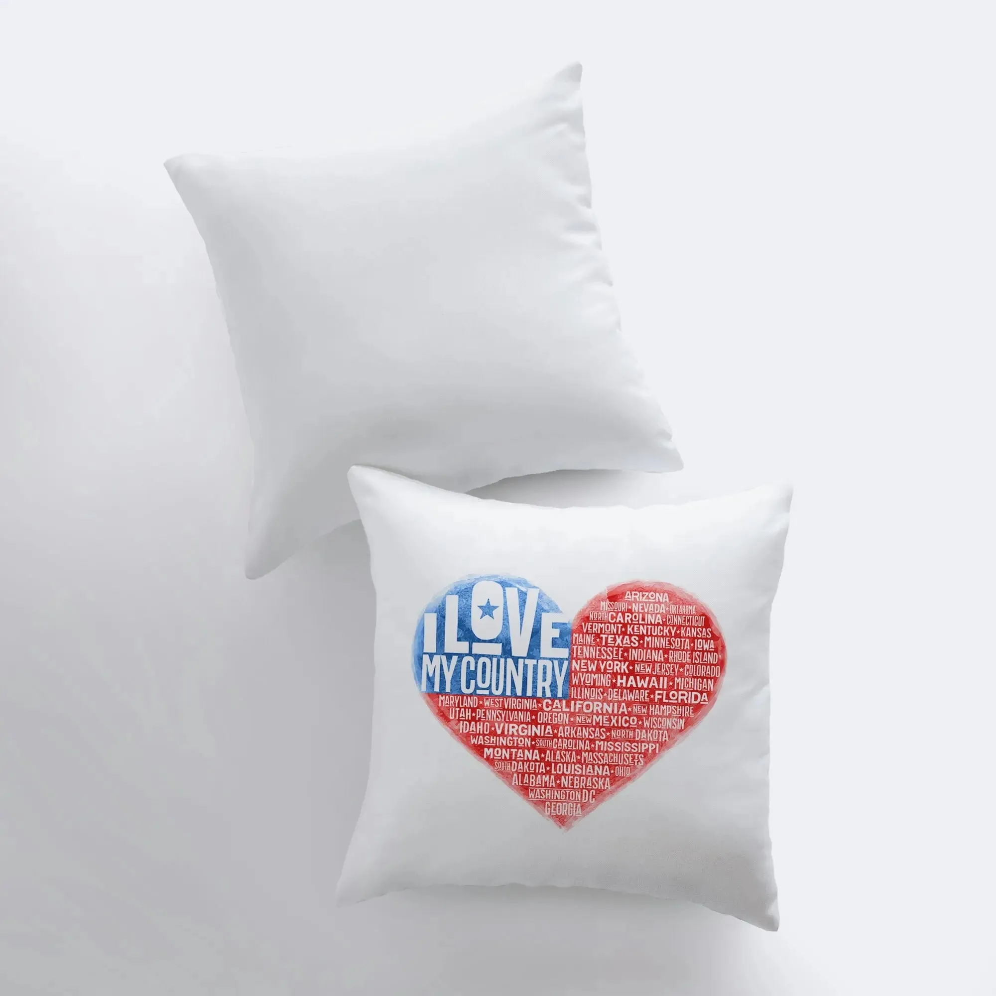 I Love my Country | Pillow Cover | American States | 50 States | Americana Décor | Farmhouse Décor | Throw Pillows | Fourth Of July