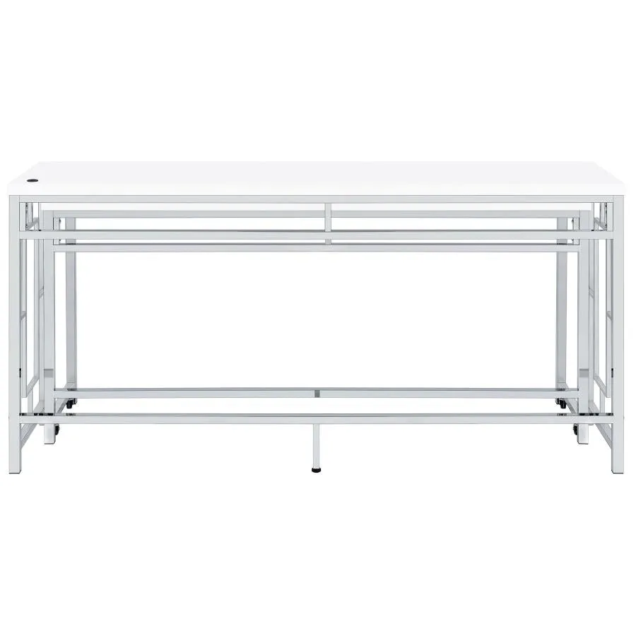 Jackson 5-piece Multipurpose Counter Height Table Set White and Chrome