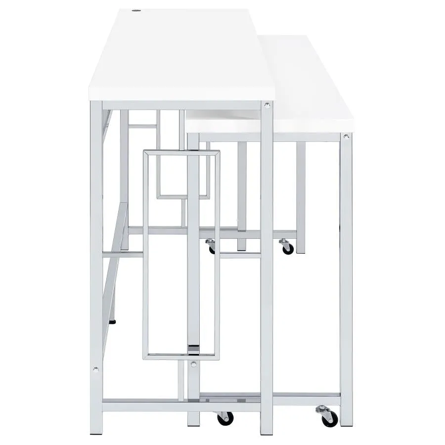 Jackson 5-piece Multipurpose Counter Height Table Set White and Chrome