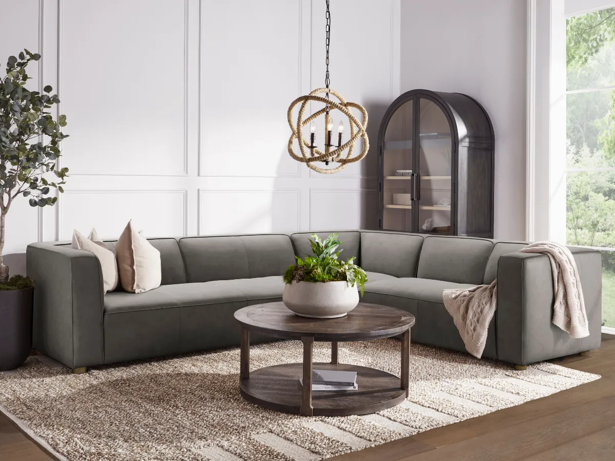 JoJo Fletcher Matteo Nubuck Leather Sectional