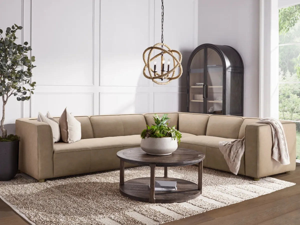 JoJo Fletcher Matteo Nubuck Leather Sectional