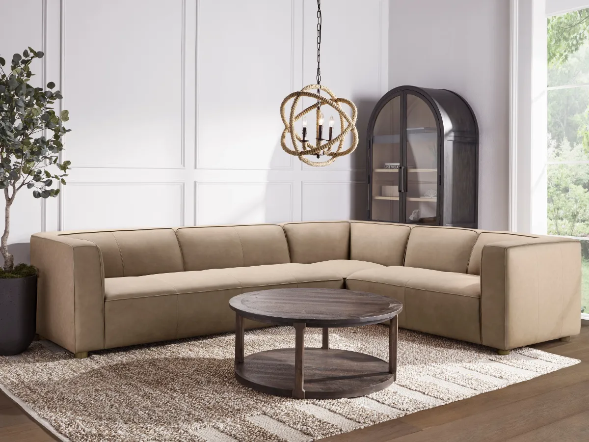 JoJo Fletcher Matteo Nubuck Leather Sectional