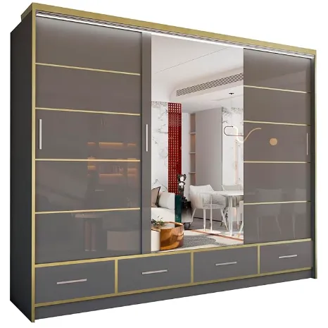 Leeds High Gloss 2 & 3 Sliding Door Wardrobe