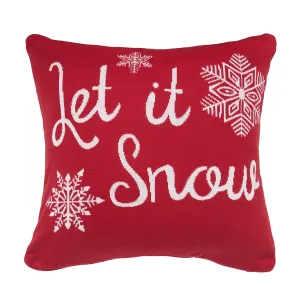 Let It Snow Red Pillow