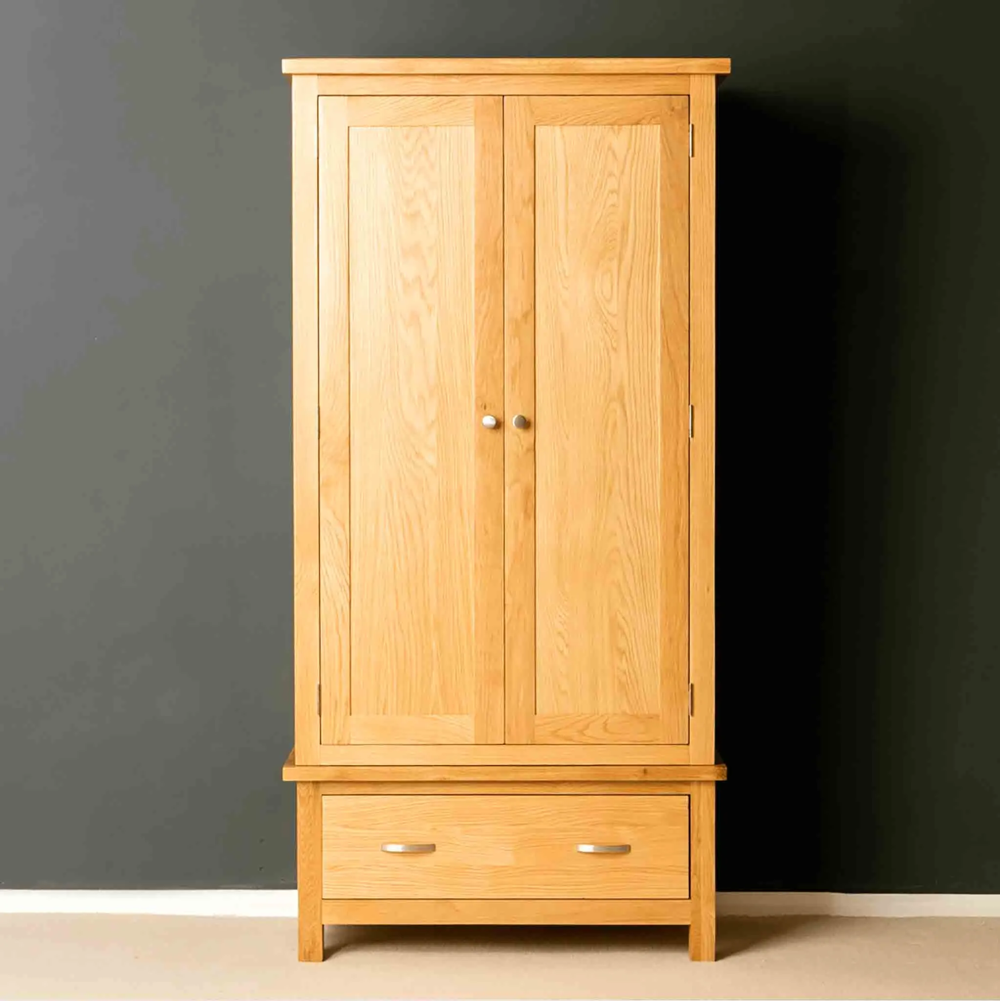 London Oak Double Wardrobe & Drawer