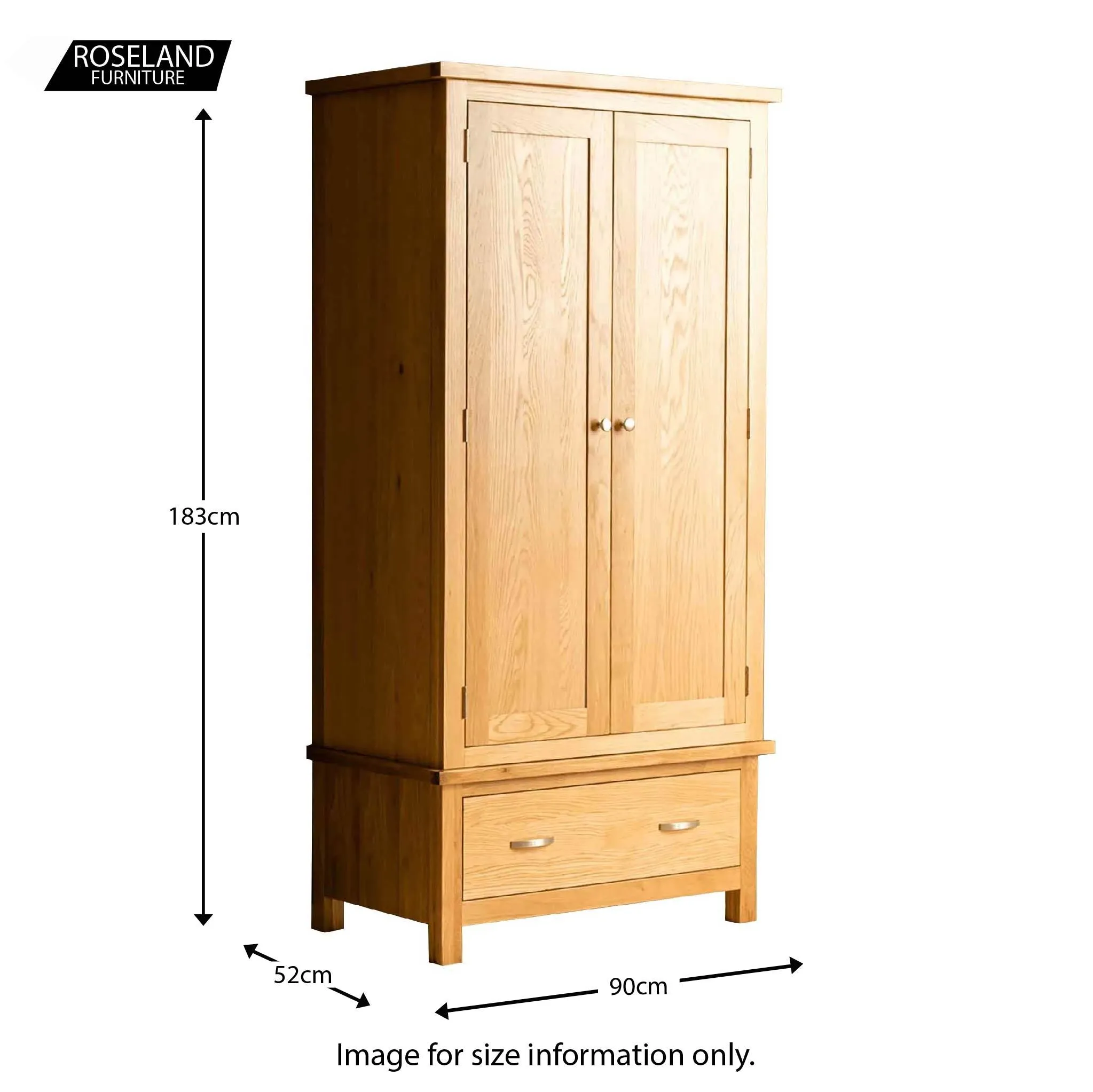 London Oak Double Wardrobe & Drawer