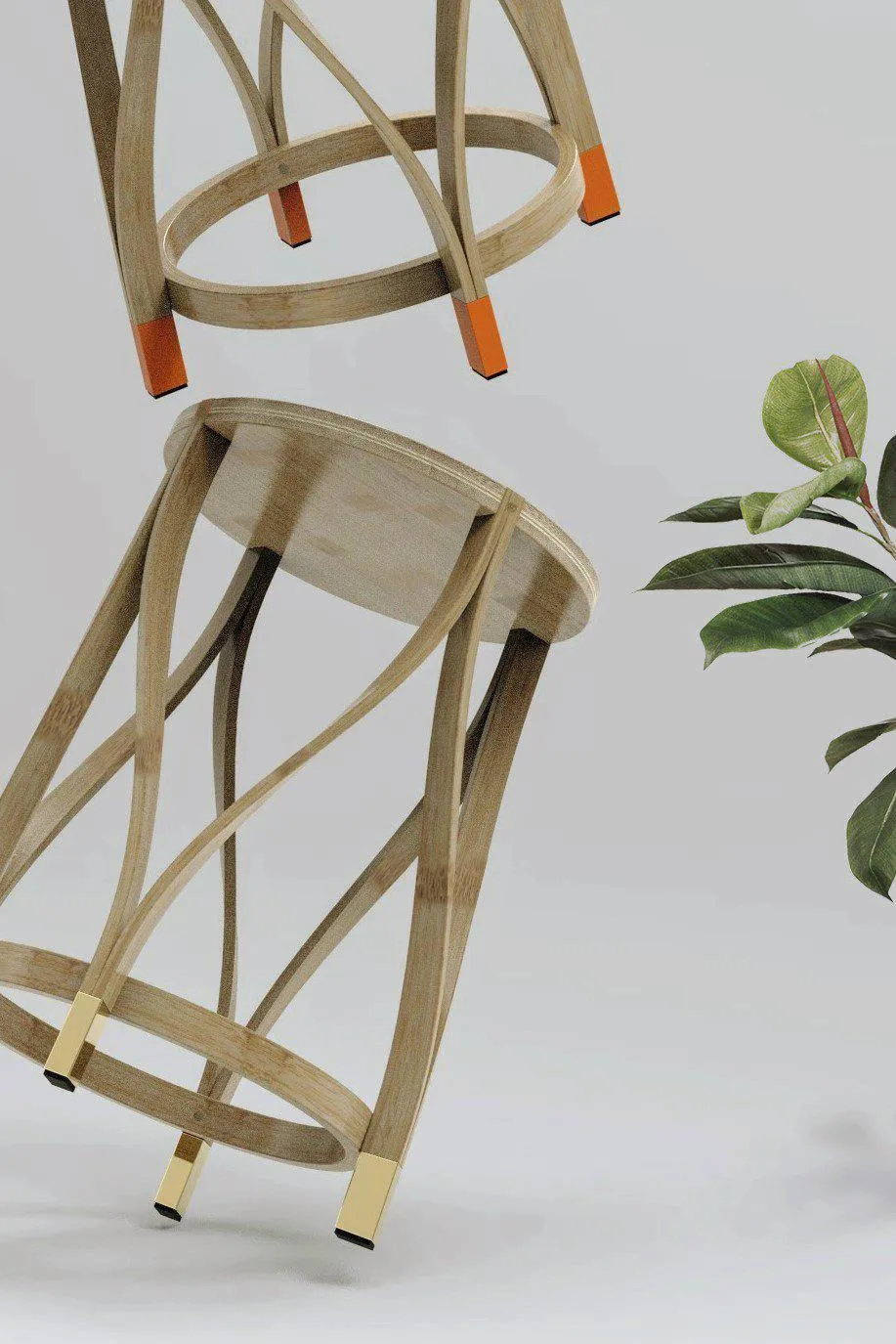 Lotus Large Bamboo Stool