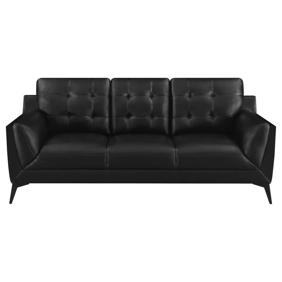 Moira Upholstered Wedge Arm Tufted Sofa Black