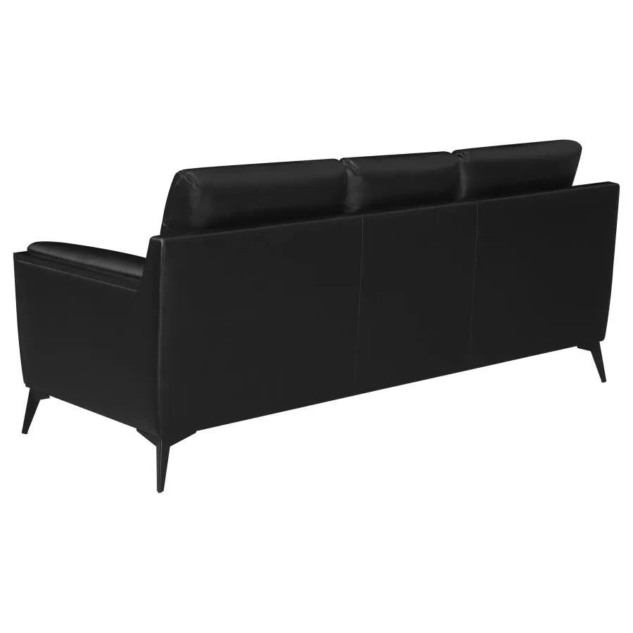 Moira Upholstered Wedge Arm Tufted Sofa Black