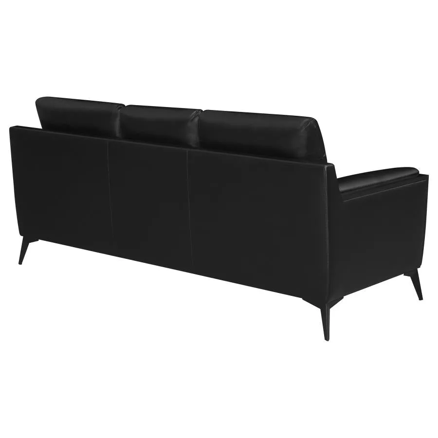 Moira Upholstered Wedge Arm Tufted Sofa Black