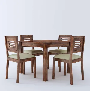 NATHJI ART PALACE Sheesham Wood 4 Seater Dining Table with Chair Four Seater Wooden Dining Room Set Dinner Table || Solid Wood Dining Room Sets for Living Room Home Restaurant (Natural Teak Finish)