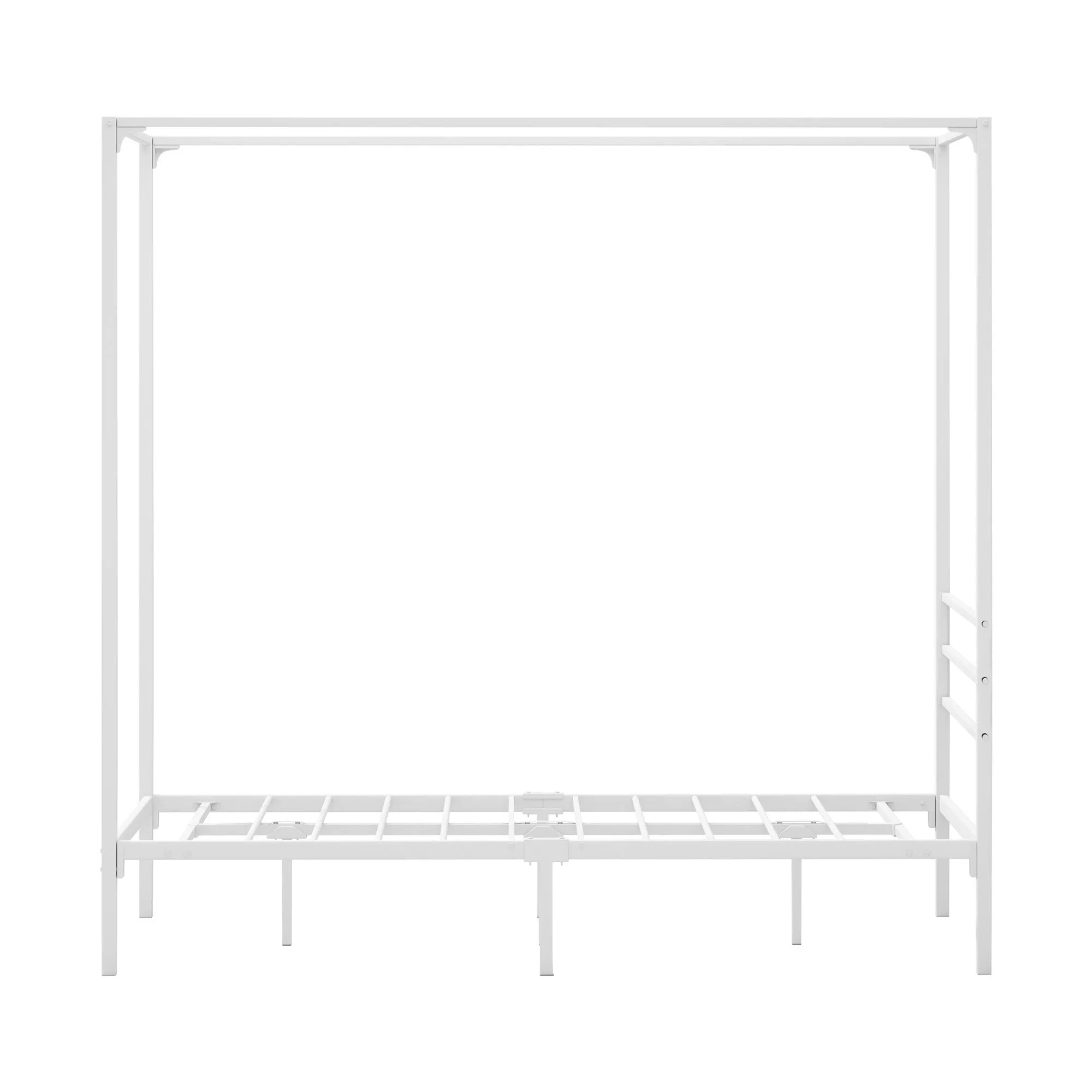 Oikiture Metal Canopy Bed Frame Single Size Beds Platform White