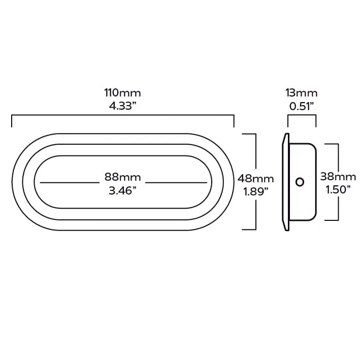 OLMO Oval Recessed Pull Handle - Aged Brass