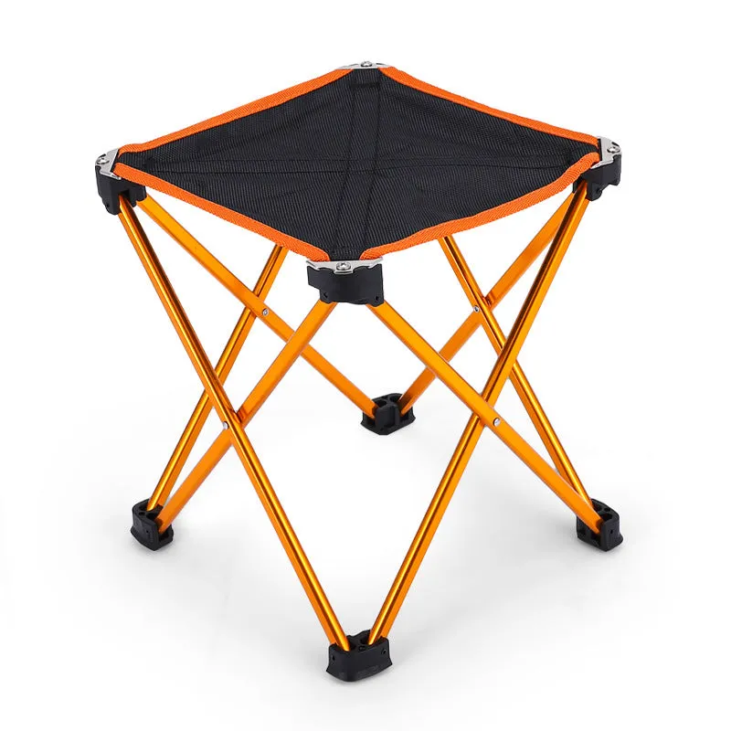 Outdoor Ultra-Light Aluminum Alloy Folding Stool Fishing Stool Multi-Functional Four-Corner Stool Small Mazar Space Chair Small