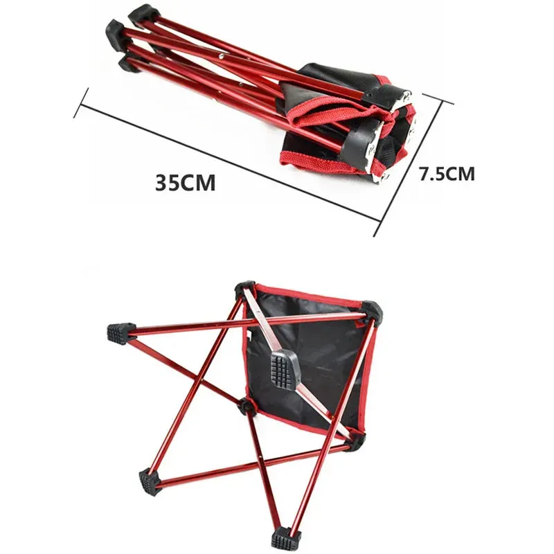 Outdoor Ultra-Light Aluminum Alloy Folding Stool Fishing Stool Multi-Functional Four-Corner Stool Small Mazar Space Chair Small