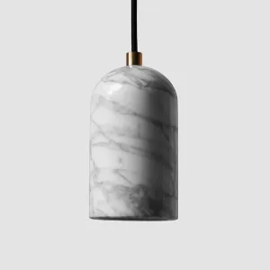 Outlet U pendant - White marble - brass