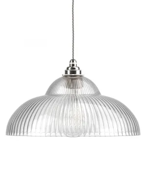 Outlet Wye valley pendant - Skinny ribbed, Nickel