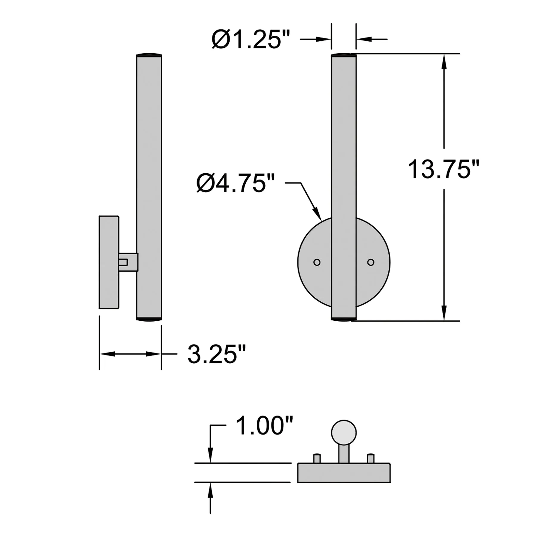 Pipeline 13.75in. LED Contemporary Wall Light Fixture (Brushed Steel)