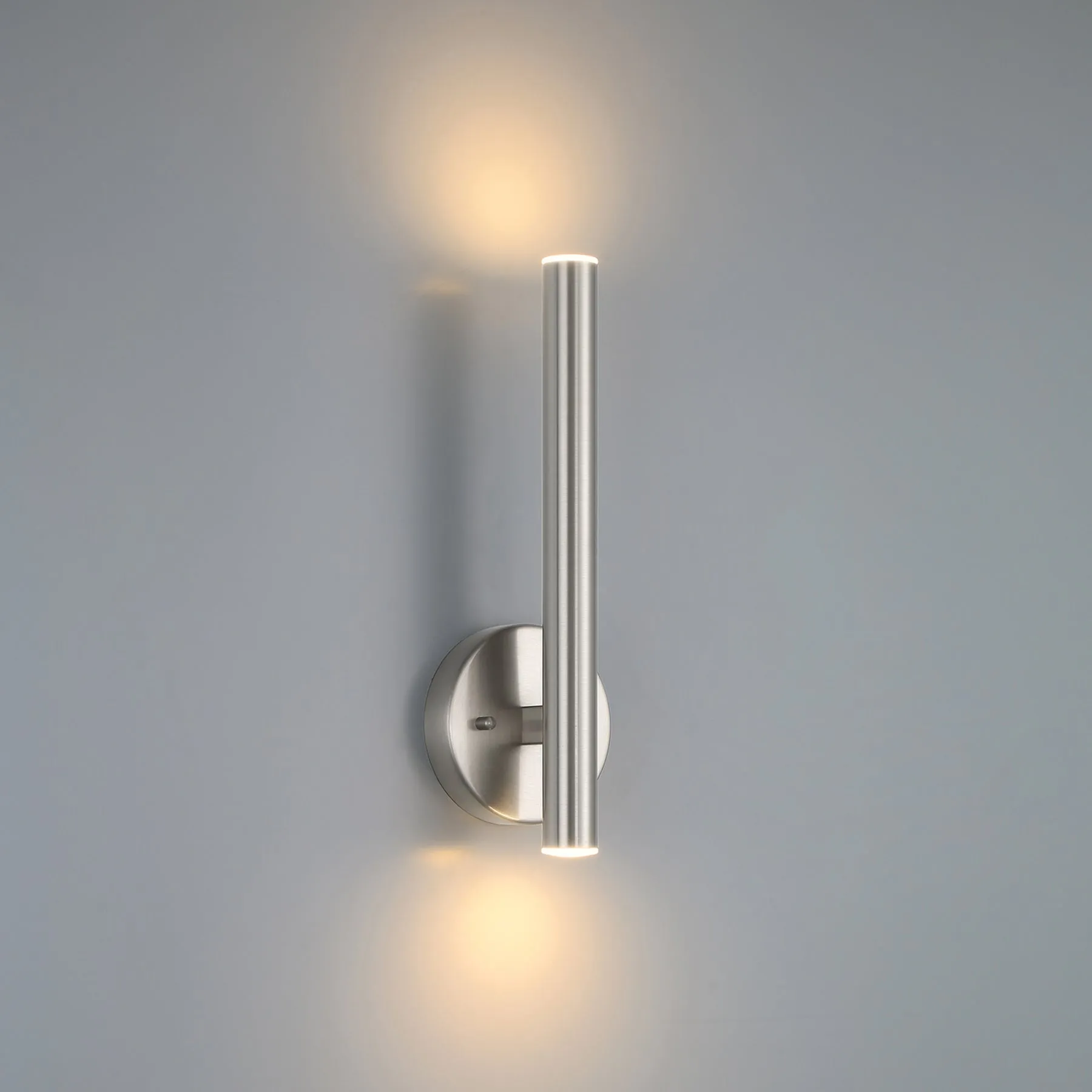 Pipeline 13.75in. LED Contemporary Wall Light Fixture (Brushed Steel)