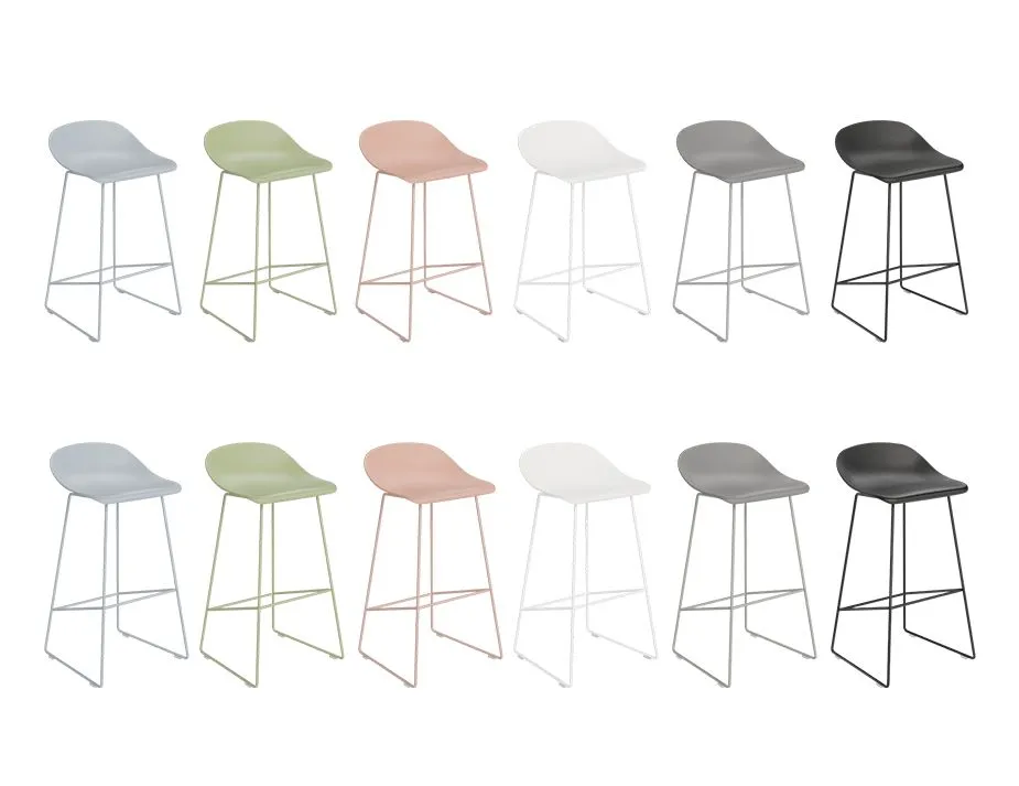 Pop Stool - Dusty Green Frame and Shell Seat - 75cm Commercial Bar Height