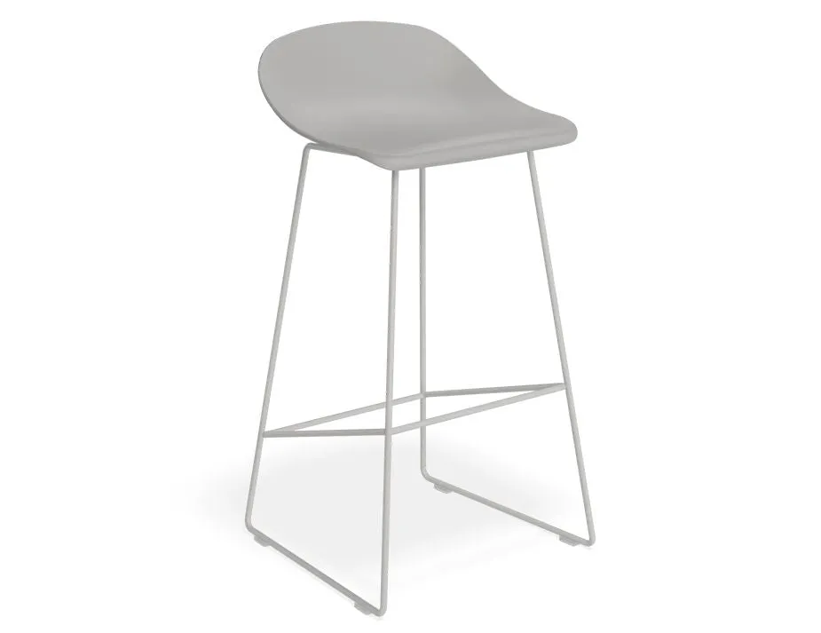 Pop Stool - Silver Grey Frame and Shell Seat - 75cm Commercial Bar Height