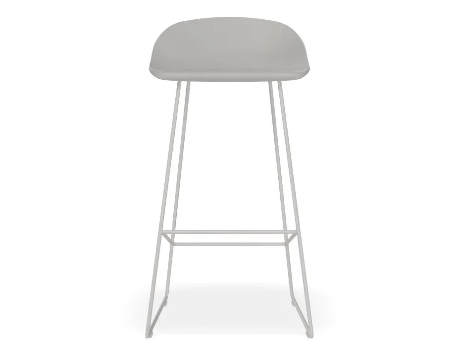 Pop Stool - Silver Grey Frame and Shell Seat - 75cm Commercial Bar Height