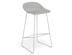 Pop Stool - Silver Grey Frame and Shell Seat - 75cm Commercial Bar Height