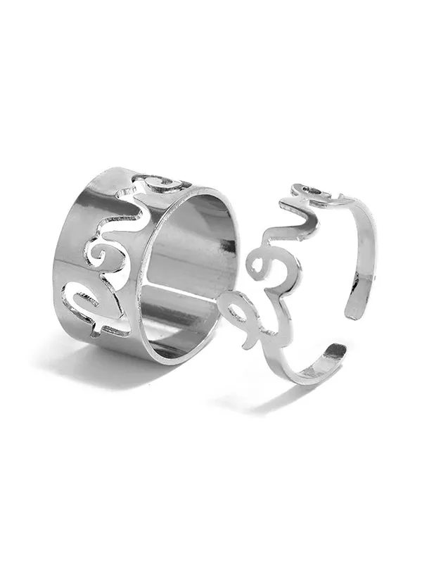 Punk Letter Shape Rings Accessories