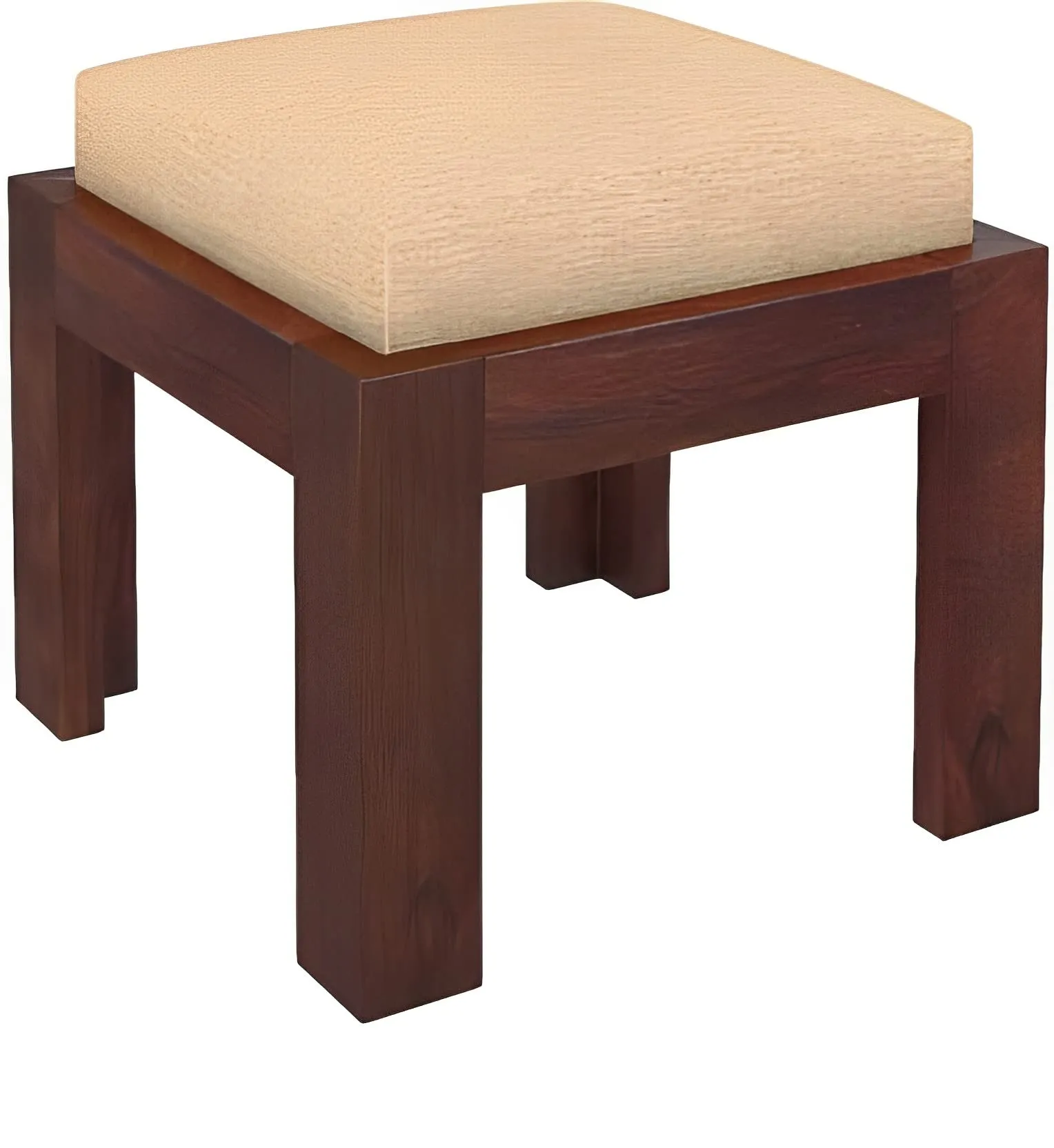 SHREE JEEN MATA ENTERPRISES Solid Sheesham Wood Four Seater Coffee Table for Living Room/Hotel/Cafe | Wooden One Tea Table with Four Stool | Finish- Walnut Finish |