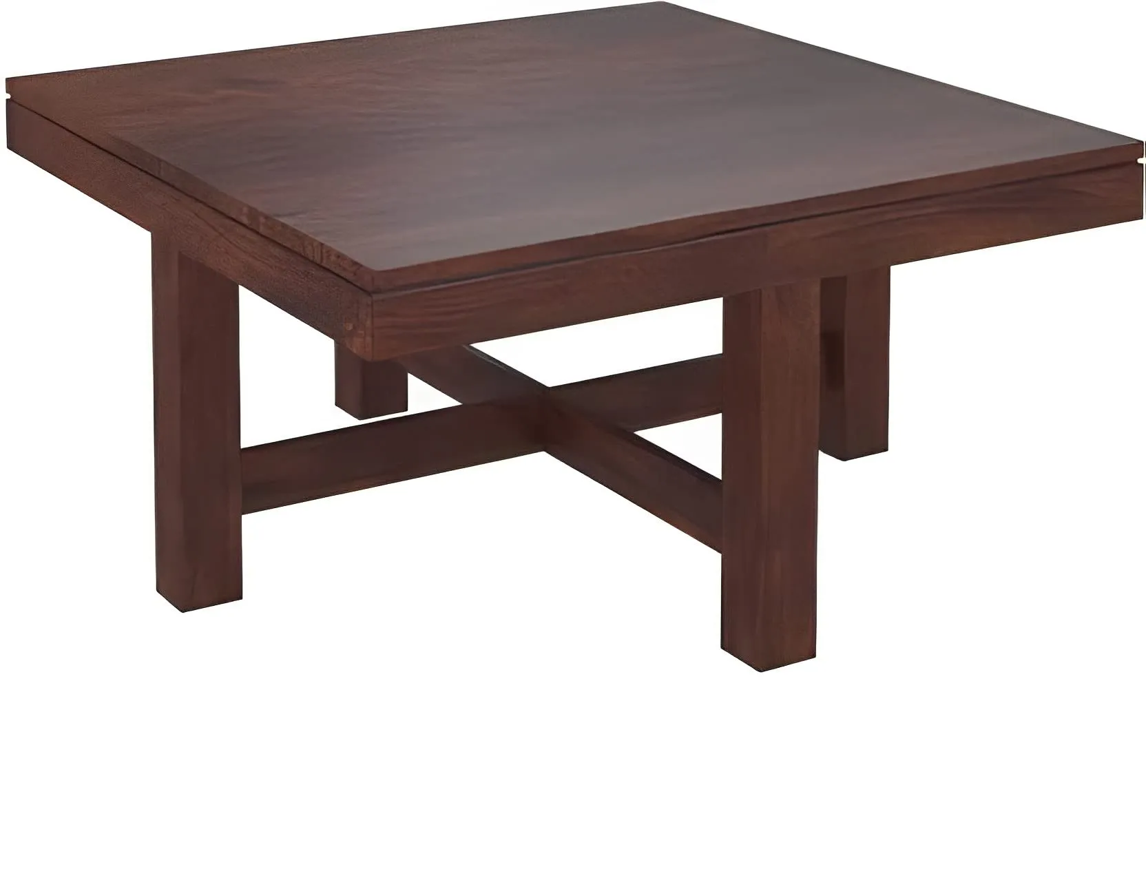 SHREE JEEN MATA ENTERPRISES Solid Sheesham Wood Four Seater Coffee Table for Living Room/Hotel/Cafe | Wooden One Tea Table with Four Stool | Finish- Walnut Finish |