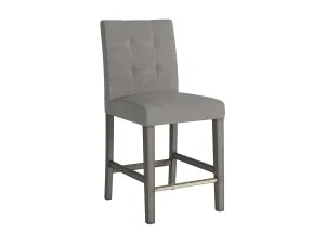 Silver Grey Fabric Counter Height Stool