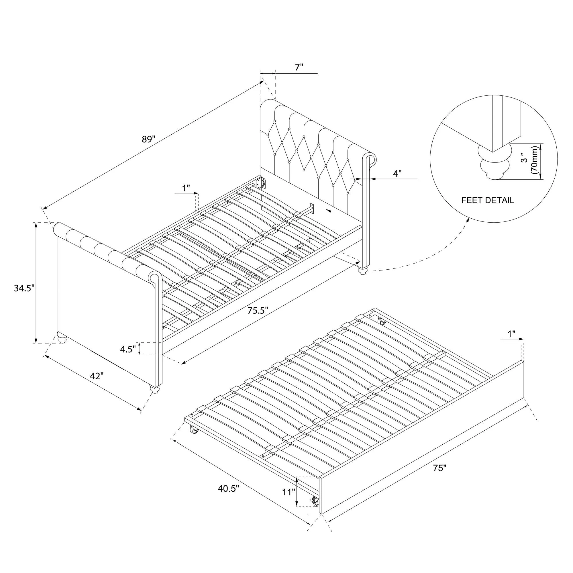 Sophia Daybed with Trundle