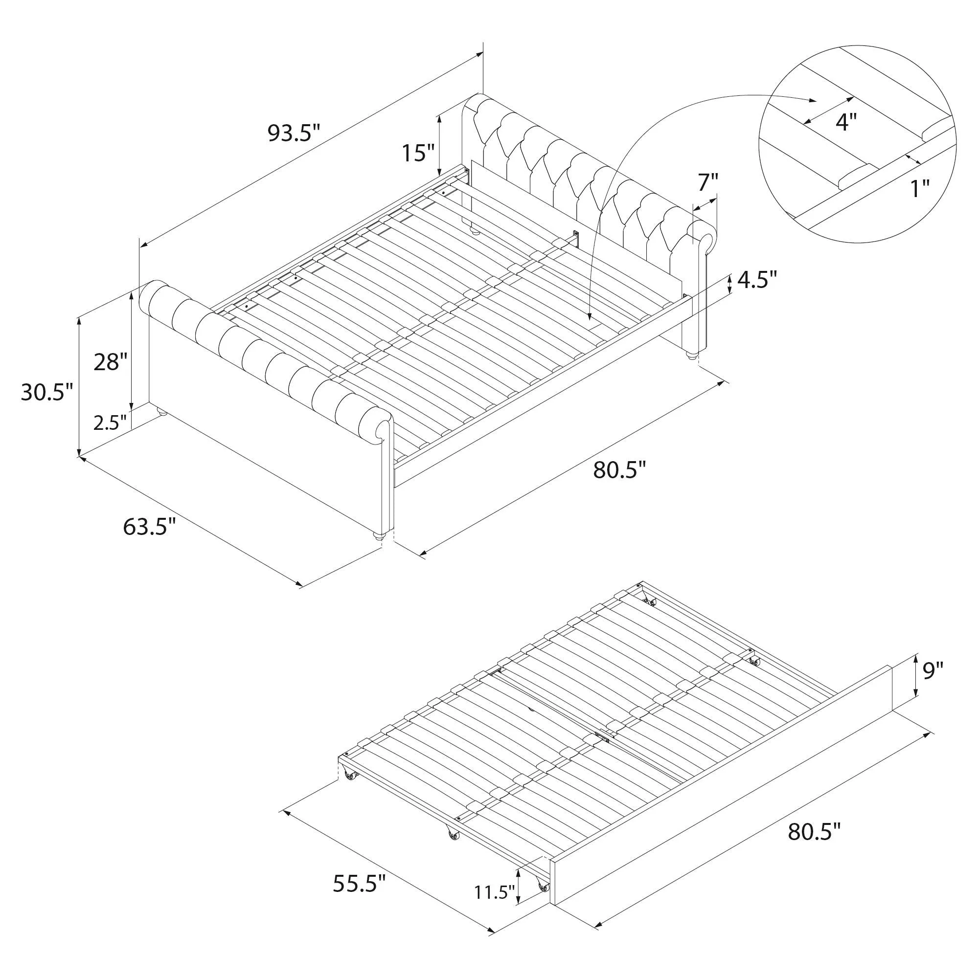 Sophia Daybed with Trundle