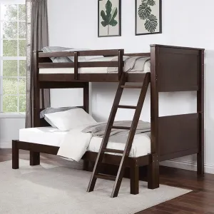 STAMOS Twin/Full Bunk Bed, Walnut